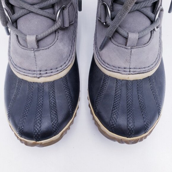 Sorel Gray Caribou Slim Winter Snow Boot Grey Suede Waterproof Mid-Calf Size 6.5 - Picture 7 of 9